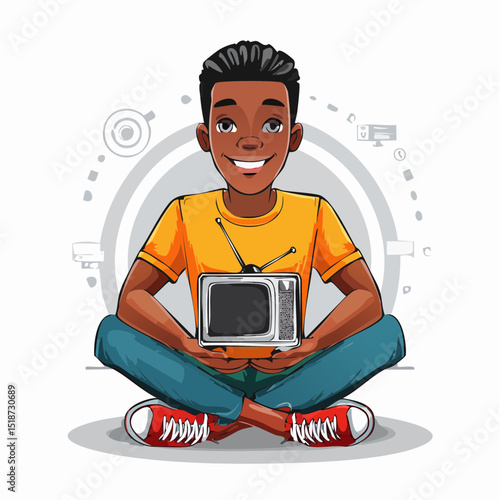 cartoon character of television Graphic Design for T shirt Street Wear and Urban Style