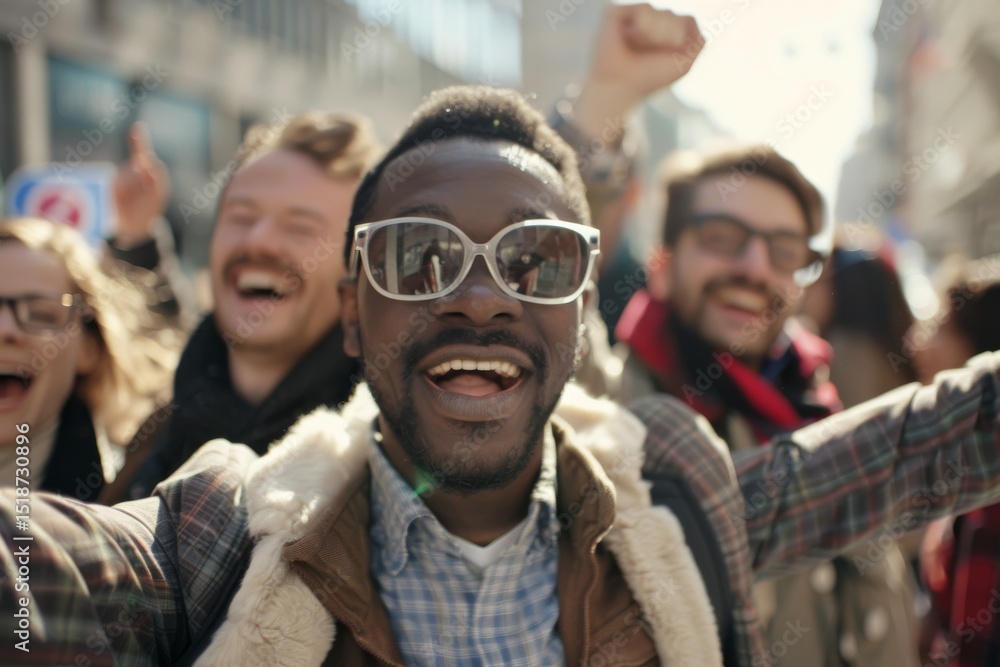 Group of young people having fun together in the city. Multiethnic group Group of young people having fun together in the city. Multiethnic group