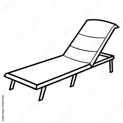 Illustration of a chaise lounge isolated on transparent background