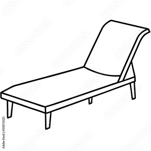 Illustration of a chaise lounge isolated on transparent background