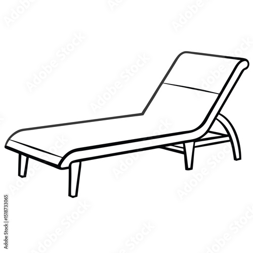 Illustration of a chaise lounge isolated on transparent background