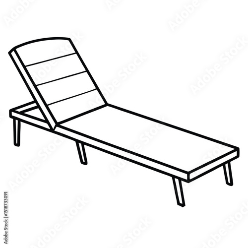 Illustration of a chaise lounge isolated on transparent background