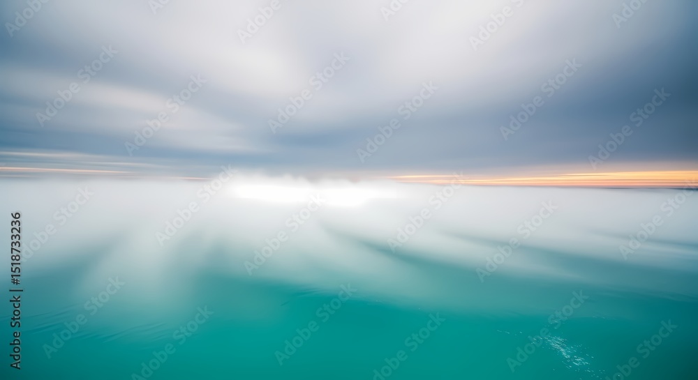 Fototapeta premium Serene Ocean Horizon: Abstract Water and Sky for Tranquility and Inspiration
