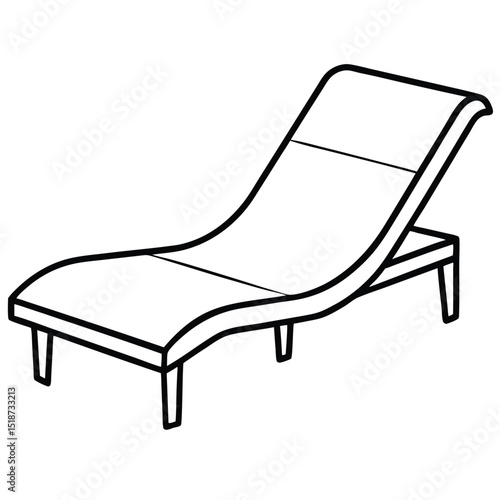 Illustration of a chaise lounge isolated on transparent background
