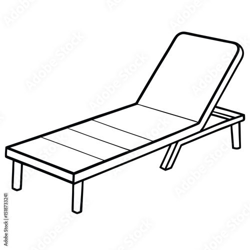 Illustration of a chaise lounge isolated on transparent background