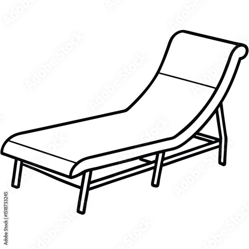 Illustration of a chaise lounge isolated on transparent background