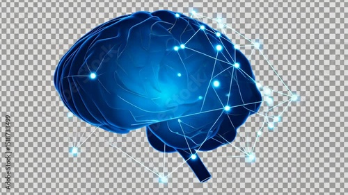 Digital AI electronic brain. motion video.