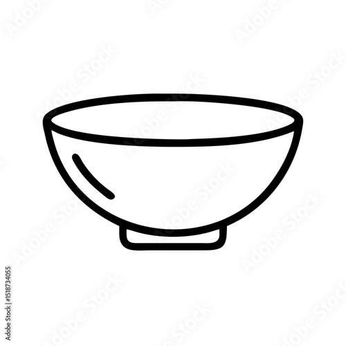 Simple graphic of a bowl with a small base and a rounded shape in a minimalist style drawing design