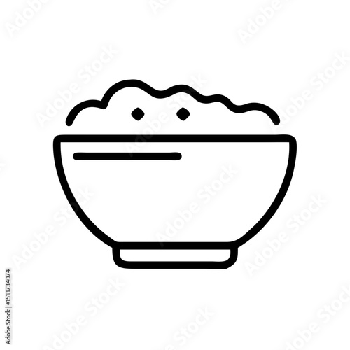 Simple graphic of a bowl filled with food, presented with a clean and minimalist design style image