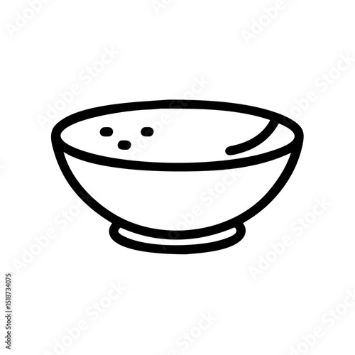 A simple graphic showing a bowl filled with food and three small toppings on the surface of the food