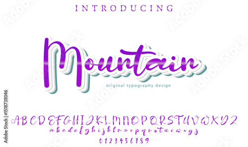 Mountain Font Stylish brush painted an uppercase vector letters, alphabet, typeface