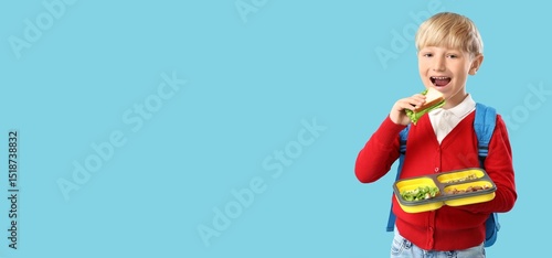Little schoolboy with lunch...