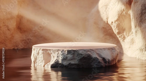 Wallpaper Mural Serene Stone Platform in Calm Waters: A Minimalist Oasis Torontodigital.ca