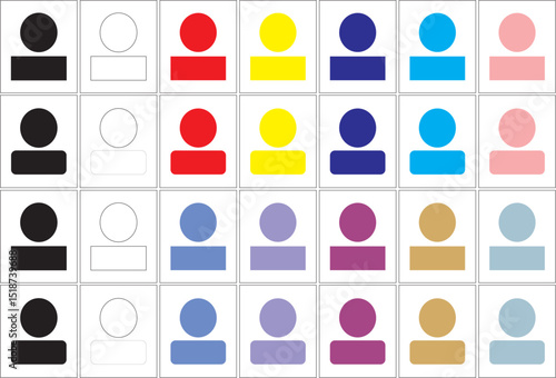 set of icons of people