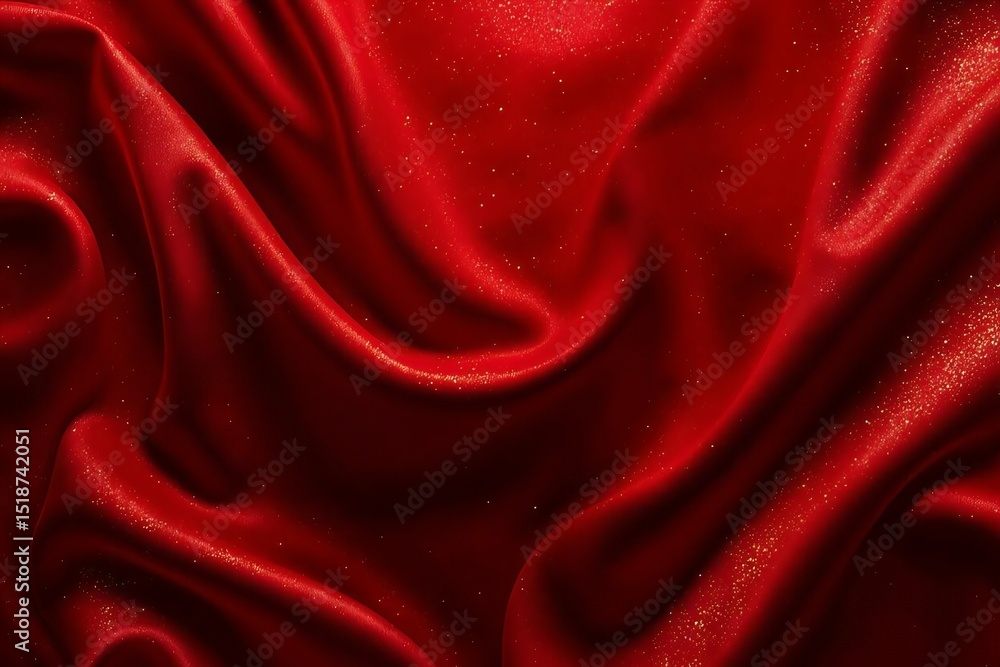 Obraz premium Elegant Red Satin Fabric Background for Festive Design
