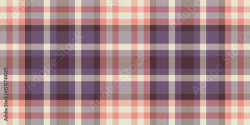 Elegant muted plaid pattern in soft peach, mauve, and grey tones. Perfect for textile design, apparel, packaging, or website backgrounds.