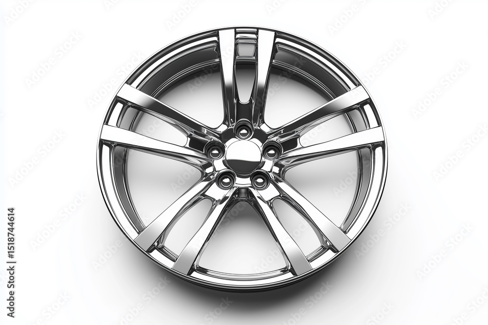 Obraz premium isolated car rim with tire on white background