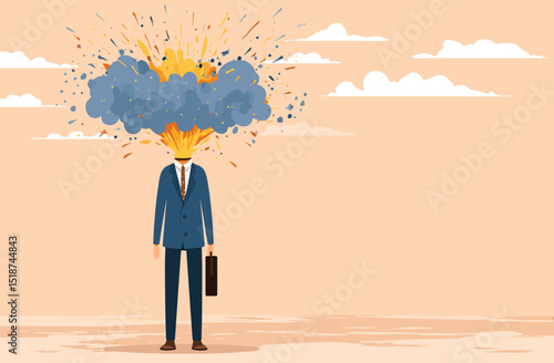 Overwhelmed Businessman Stress, Anxiety, and Mental Health in the Workplace