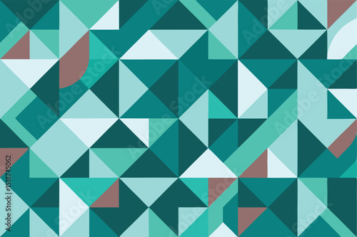 Wallpaper Mural Abstract geometric pattern with triangles and teal hues for design projects Torontodigital.ca