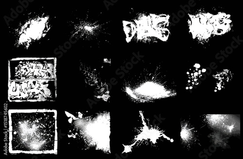 High-Resolution Spray Paint Graffiti Elements Vector Graphics