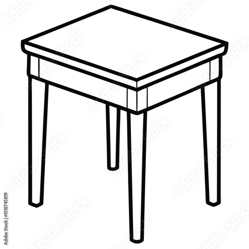Simple stool illustration isolated on transparent background