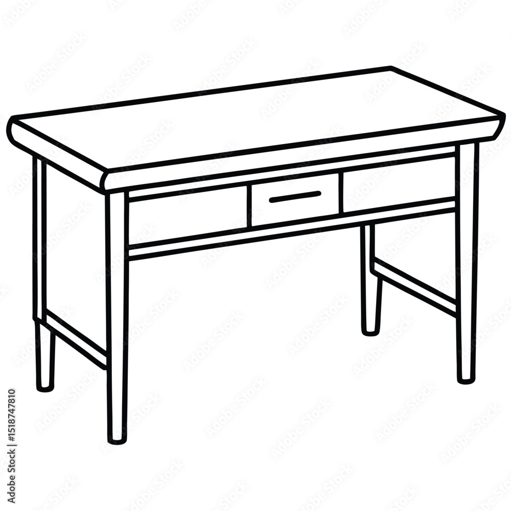 Illustration of a desk with drawer isolated on transparent background Illustration of a desk with drawer isolated on transparent background