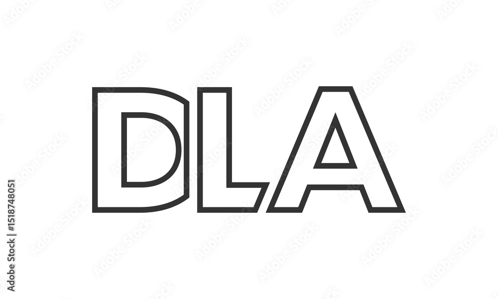 DLA logo design template with strong and modern bold text. Initial based vector logotype featuring simple and minimal typography. Trendy company identity. DLA logo design template with strong and modern bold text. Initial based vector logotype featuring simple and minimal typography. Trendy company identity.