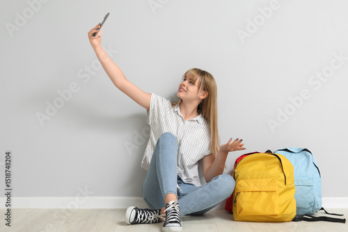 Female student with backpac...
