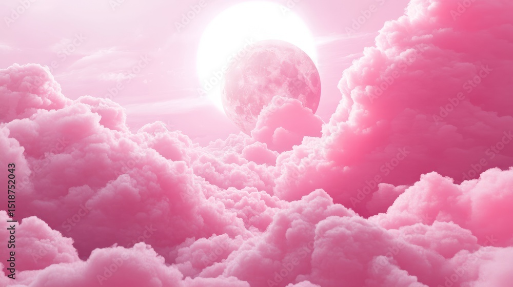 Dreamy pinkscape: Serene celestial clouds meet luminous planet formation Dreamy pinkscape: Serene celestial clouds meet luminous planet formation