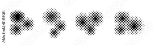 ハーフトーン　抽象的　丸　シェイプ　素材　ベクター