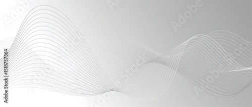 Abstract wave lines in color gradient on minimalist background. Futuristic and dynamic look, perfect for tech, digital, and modern design projects.