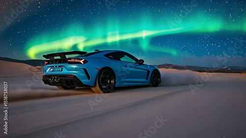 space background, modern car drives through desert sand. Concept wallpaper, poster for auto theme. motion video.