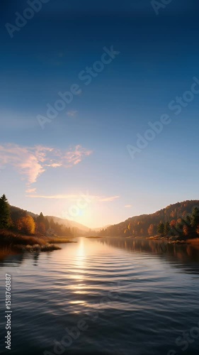 sunset over the lake