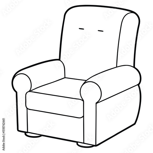 Illustration of a recliner chair isolated on white background