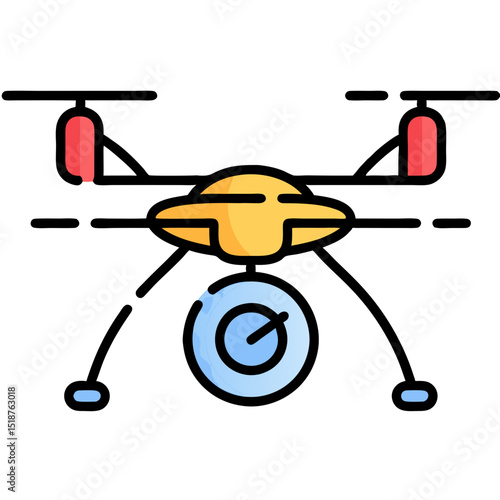 Drone with Camera, Aerial Photography, Technology Icon