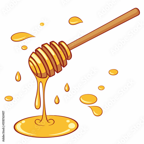 Honey dripping from a wooden honey dipper (1)