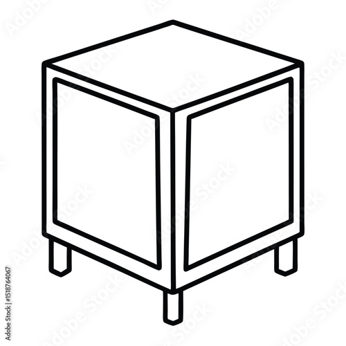 Illustration of a bedside table isolated on transparent background