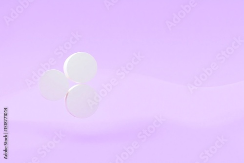 white podium with a purple background and a white pedestal