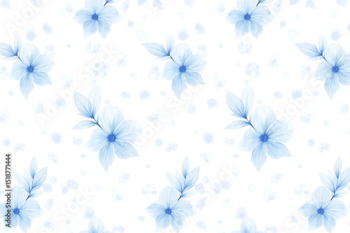 watercolor painting of blue flowers on a white background