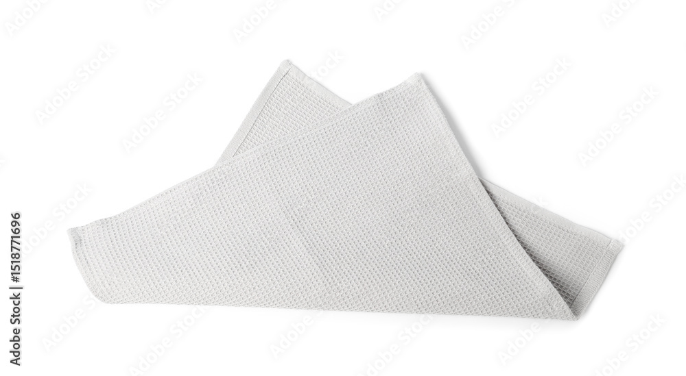 Fototapeta premium Clean light grey waffle towel isolated on white