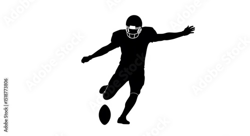 Football Player Kicking Ball Silhouette