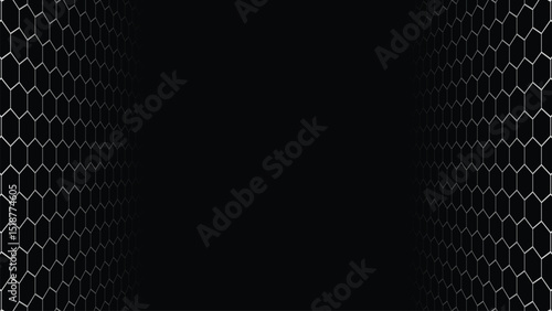 Hexagon Perspective on Dark Background Futuristic Design