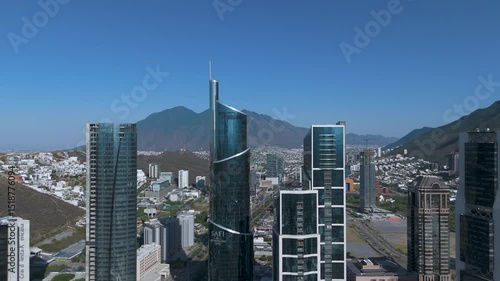 Towering Ambition: Monterrey’s Corporate Skyscrapers. San Pedro Garza García, Mexico's richest municipality with Cerro de la Silla in the background.