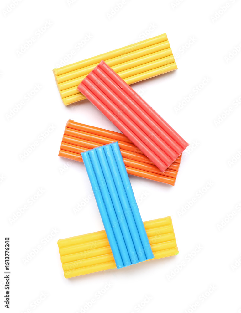 Colorful plasticine on white background Colorful plasticine on white background