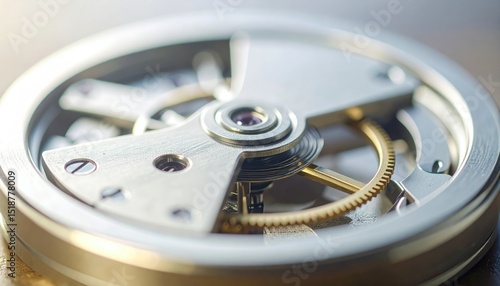Wallpaper Mural Detailed Macro Shot of Vintage Silver and Golden Watch Gear Mechanism Showing Intricate Metallic Texture and Precision Clockwork for Mechanical Engineering and Microscopic Close Up Design Torontodigital.ca