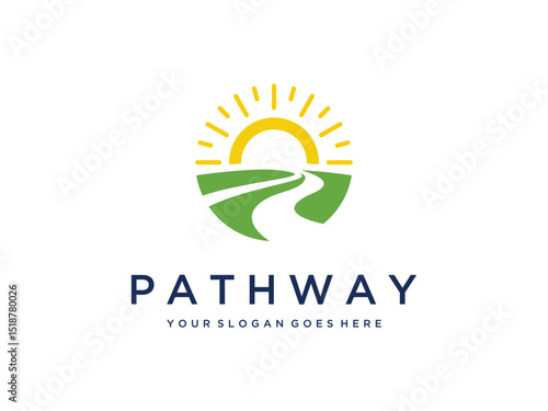 abstract pathway with sunrise