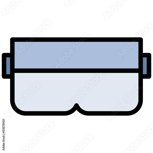 Safety Goggles Outline Flat Design Icon, Flat Design Style Icon Symbol