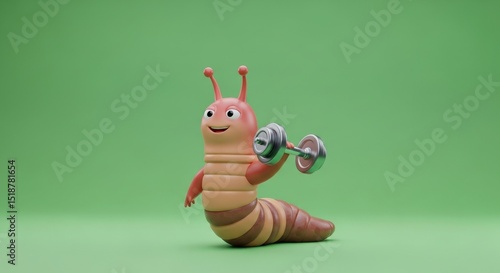 Snail with Tiny Dumbbells - 3D Cartoon Style