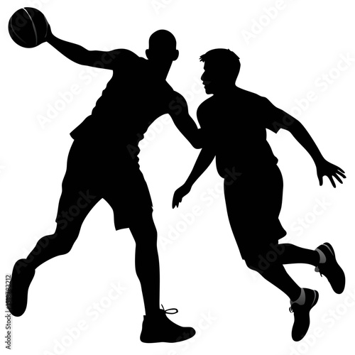 One on One Basketball Challenge on Rooftop Court During Sunset