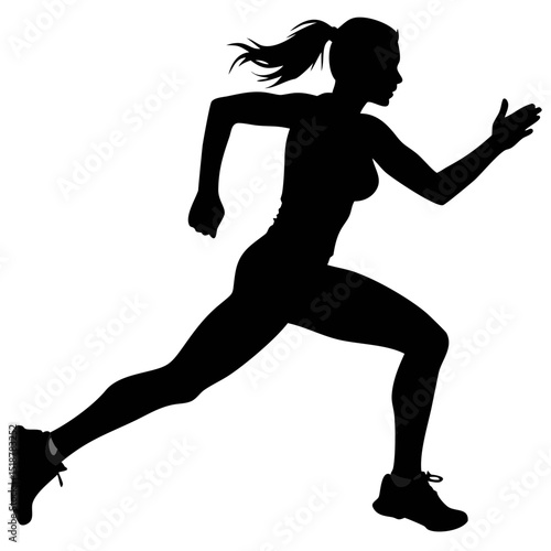 Running Silhouette of a Woman Exercising on a Beach During Sunset